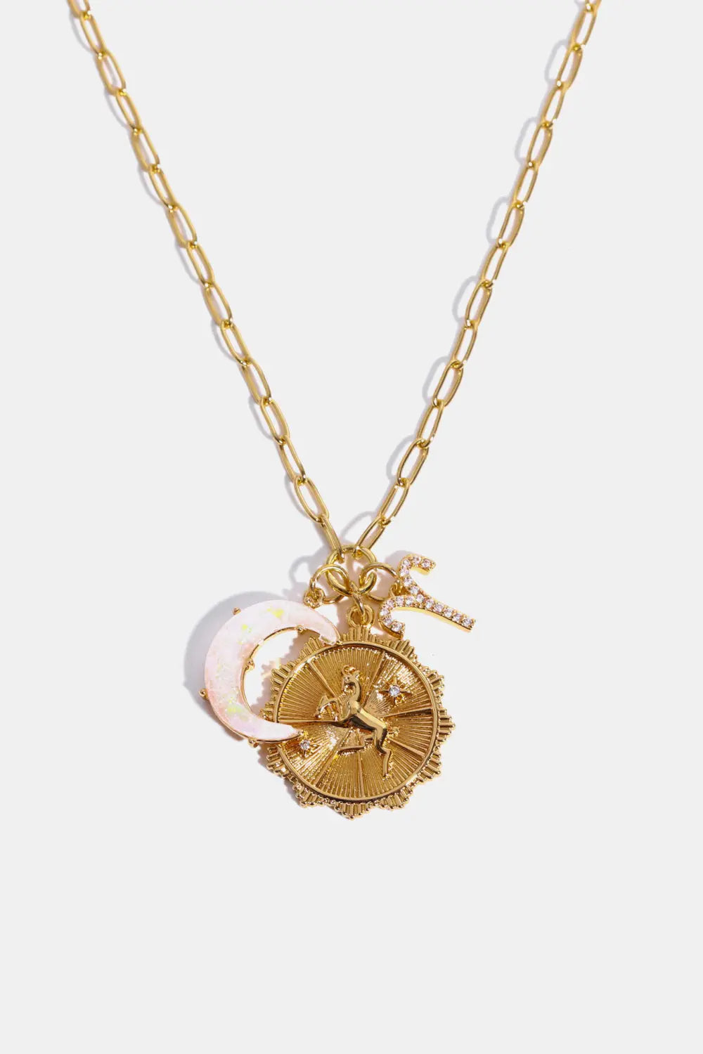 LOVCIA Constellation and Moon Pendant Copper Necklace