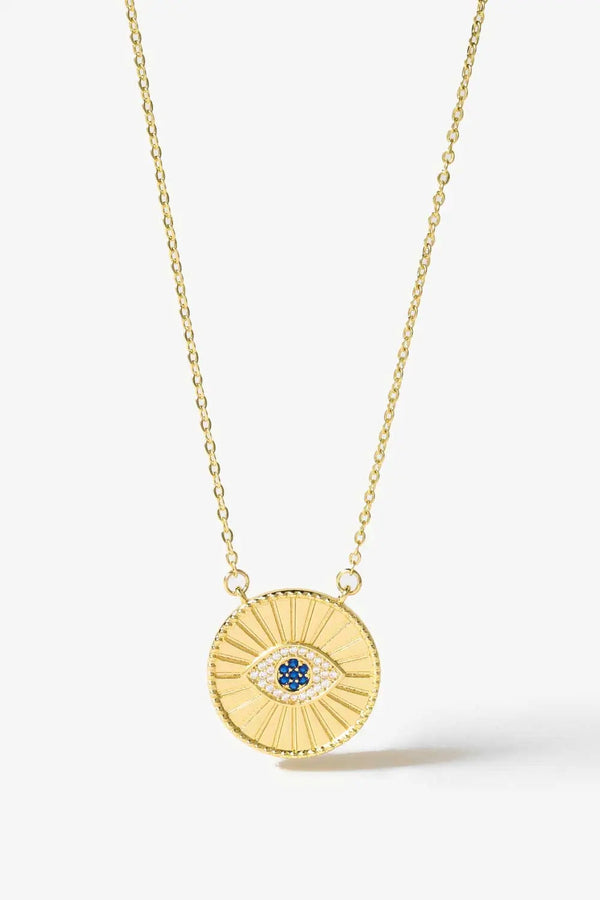 LOVCIA Rhinestone Evil Eye Pendant Necklace