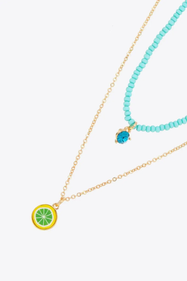 LOVCIA Fruit Pendant Double-Layered Necklace