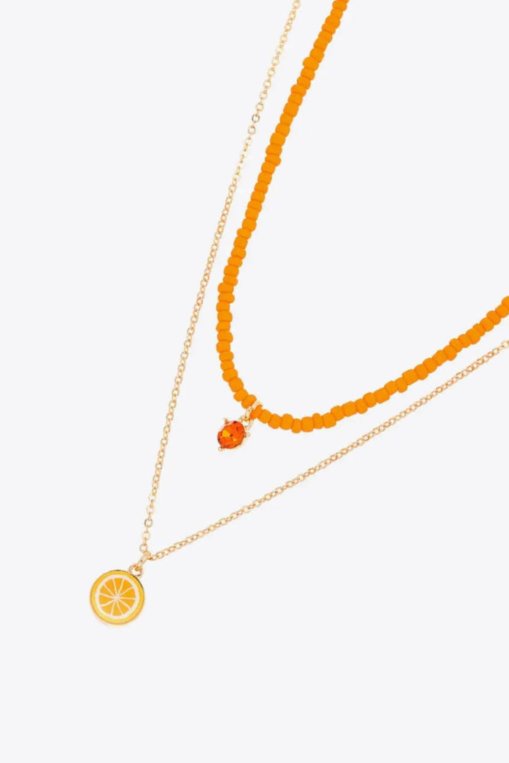 LOVCIA Fruit Pendant Double-Layered Necklace