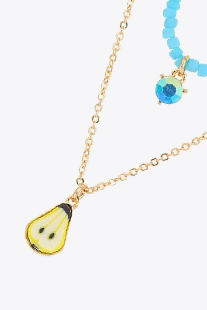 LOVCIA Fruit Pendant Double-Layered Necklace