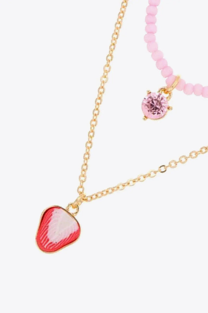 LOVCIA Fruit Pendant Double-Layered Necklace