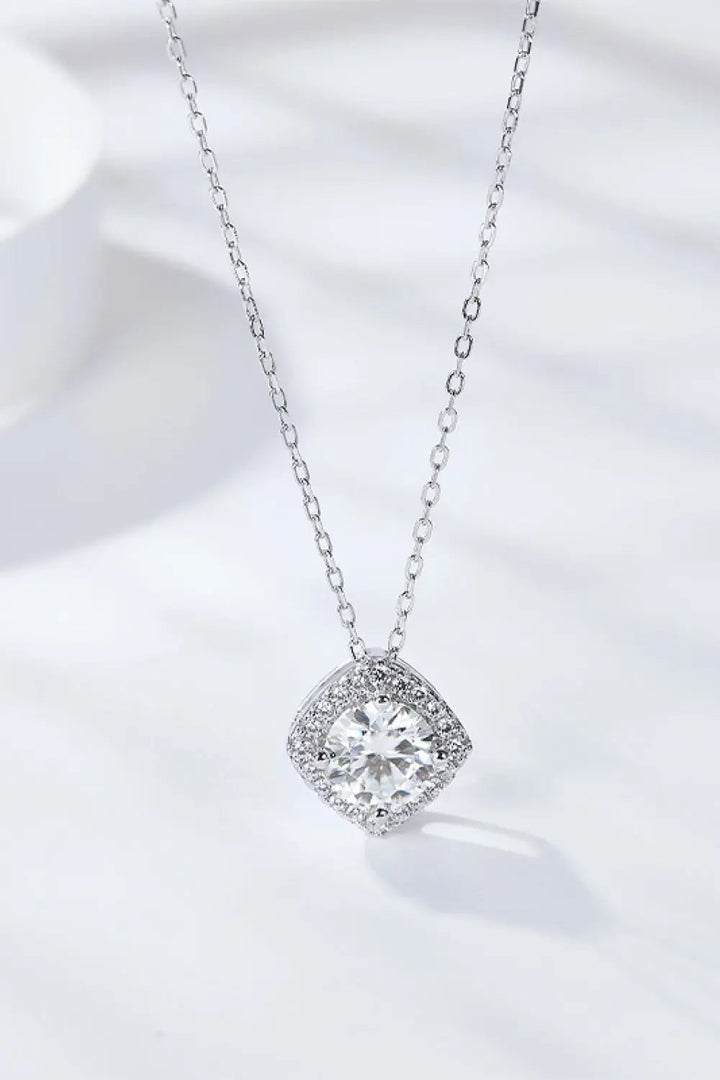 1 Carat Moissanite Geometric Pendant Necklace LOVCIA