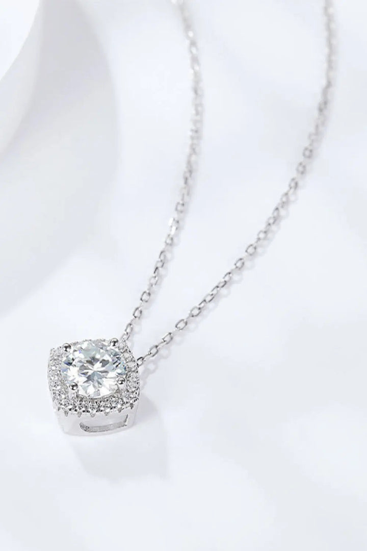 1 Carat Moissanite Geometric Pendant Necklace LOVCIA