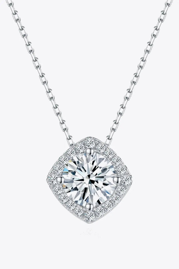 LOVCIA 1 Carat Moissanite Geometric Pendant Necklace