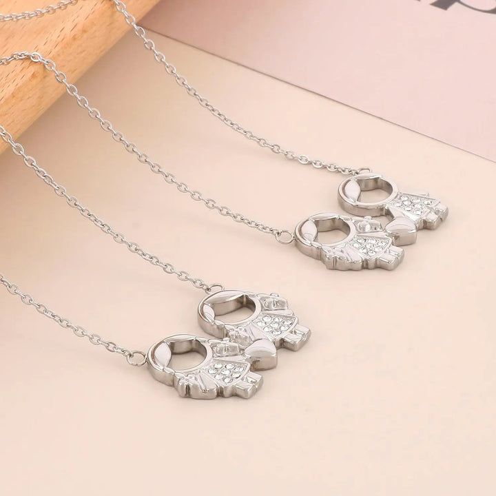 LOVCIA Pendant Rhinestone Stainless Steel Necklace