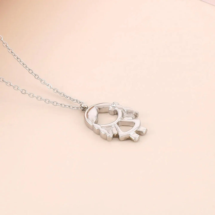 LOVCIA Pendant Rhinestone Stainless Steel Necklace