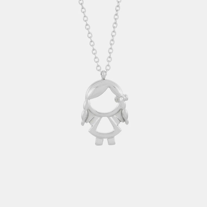 LOVCIA Pendant Rhinestone Stainless Steel Necklace