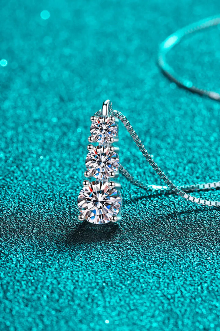 LOVCIA Moissanite Triple-Pendant Necklace