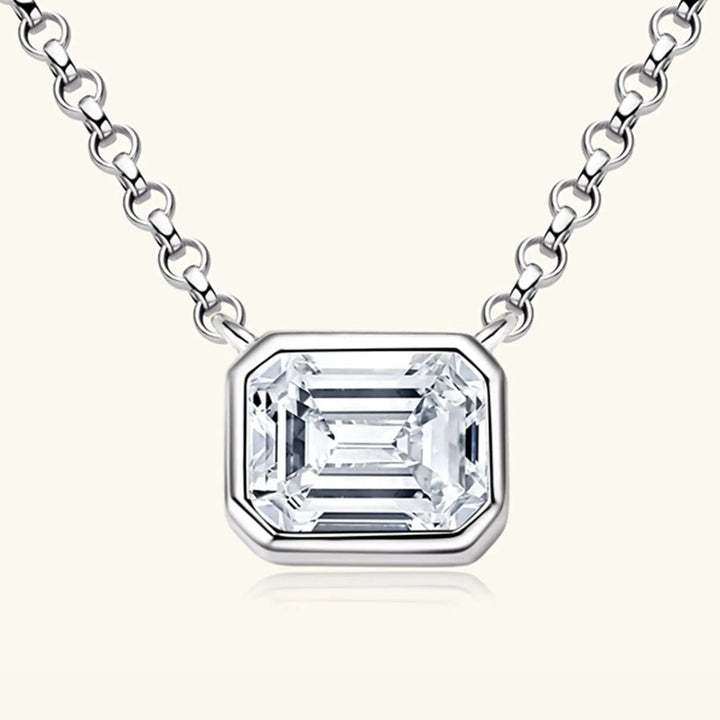 1 Carat Moissanite 925 Sterling Silver Pendant Necklace LOVCIA