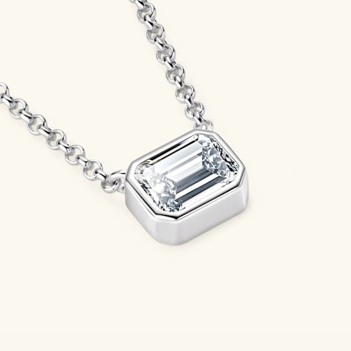 1 Carat Moissanite 925 Sterling Silver Pendant Necklace LOVCIA