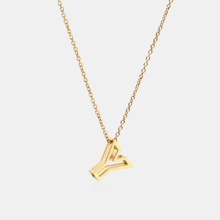 LOVCIA Stainless Steel Letter Pendant Necklace