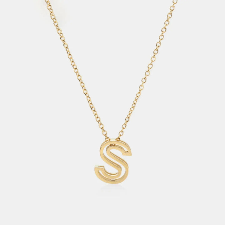 LOVCIA Stainless Steel Letter Pendant Necklace