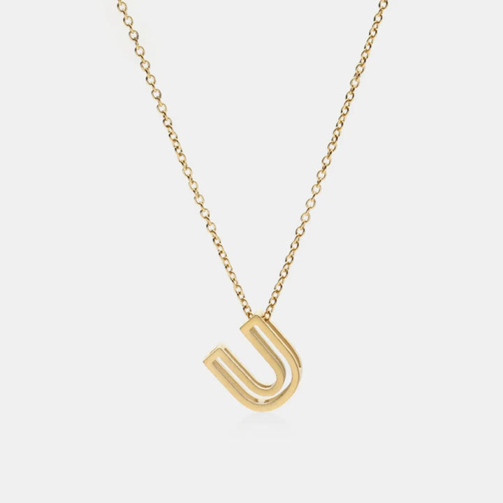 LOVCIA Stainless Steel Letter Pendant Necklace