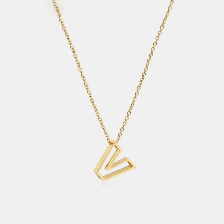 LOVCIA Stainless Steel Letter Pendant Necklace