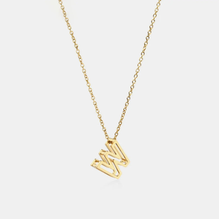 LOVCIA Stainless Steel Letter Pendant Necklace