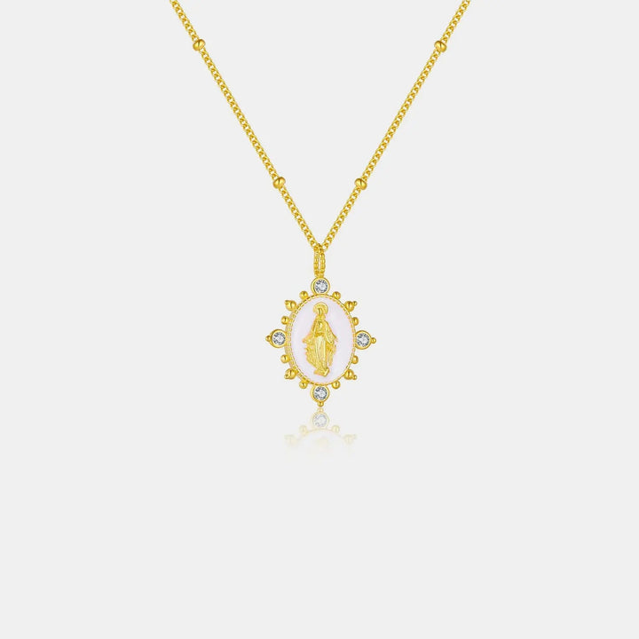 18K Gold-Plated Spring Ring Closure Pendant Necklace LOVCIA