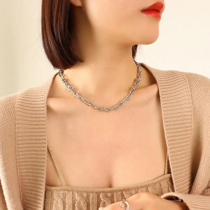 LOVCIA Chunky Chain Titanium Steel Necklace