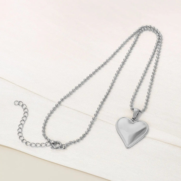 LOVCIA Stainless Steel Heart Pendant Necklace