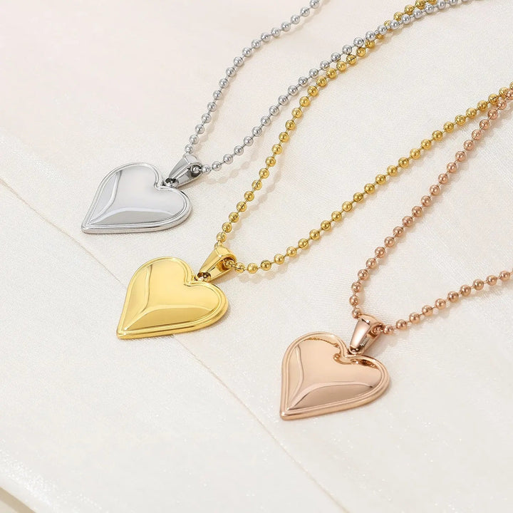 LOVCIA Stainless Steel Heart Pendant Necklace