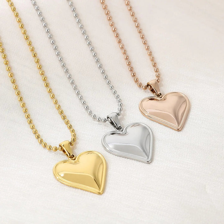 LOVCIA Stainless Steel Heart Pendant Necklace