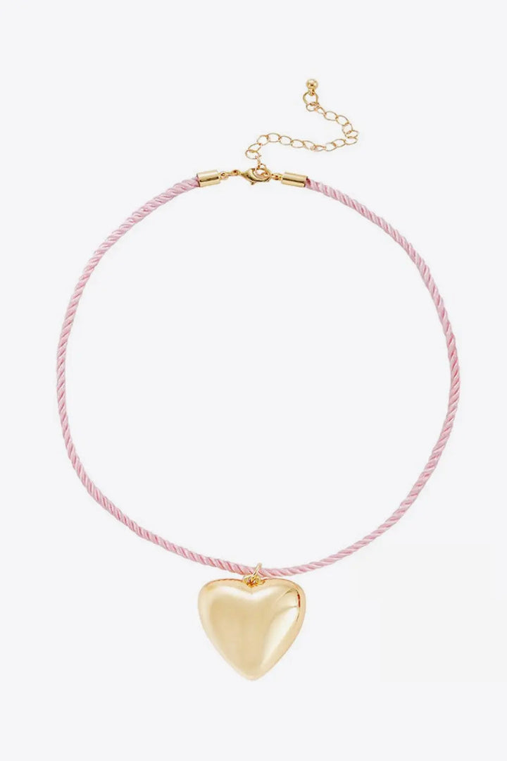 LOVCIA Heart Pendant Rope Necklace