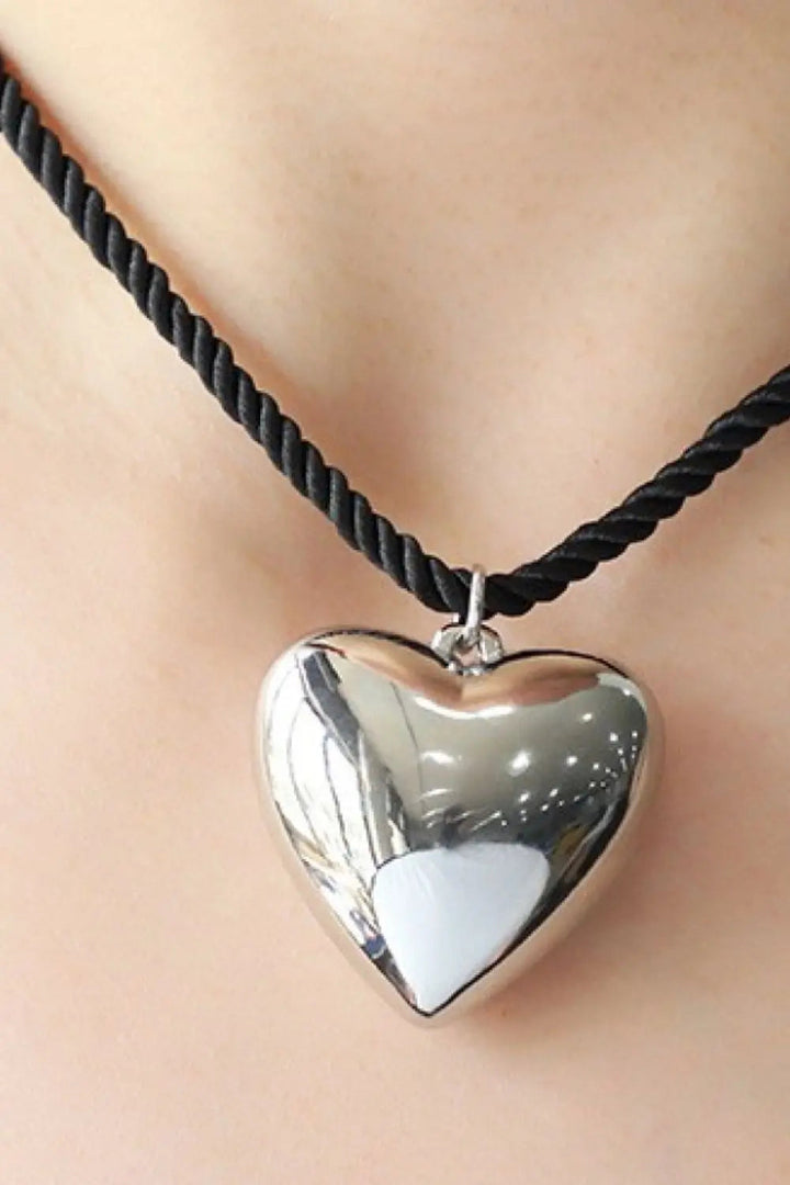 LOVCIA Heart Pendant Rope Necklace