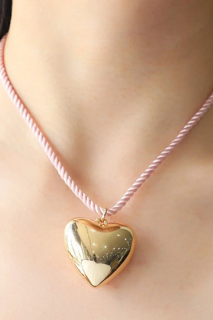 LOVCIA Heart Pendant Rope Necklace