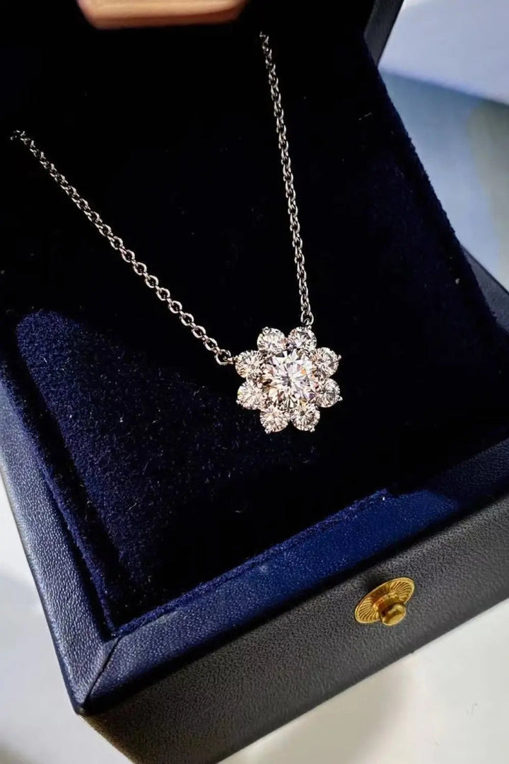 1 Carat Moissanite Floral Pendant Necklace LOVCIA