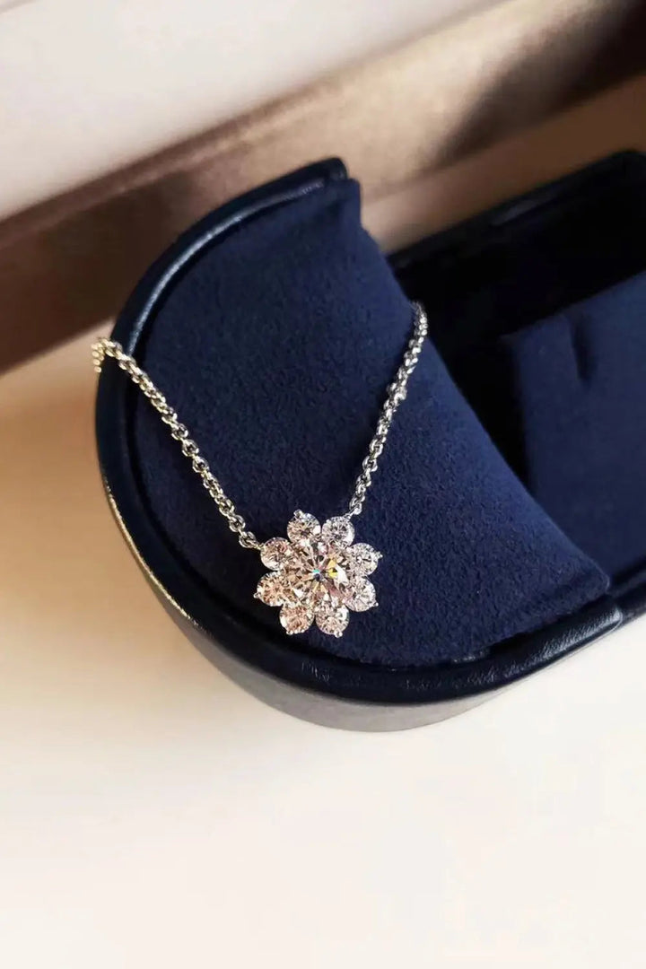 1 Carat Moissanite Floral Pendant Necklace LOVCIA