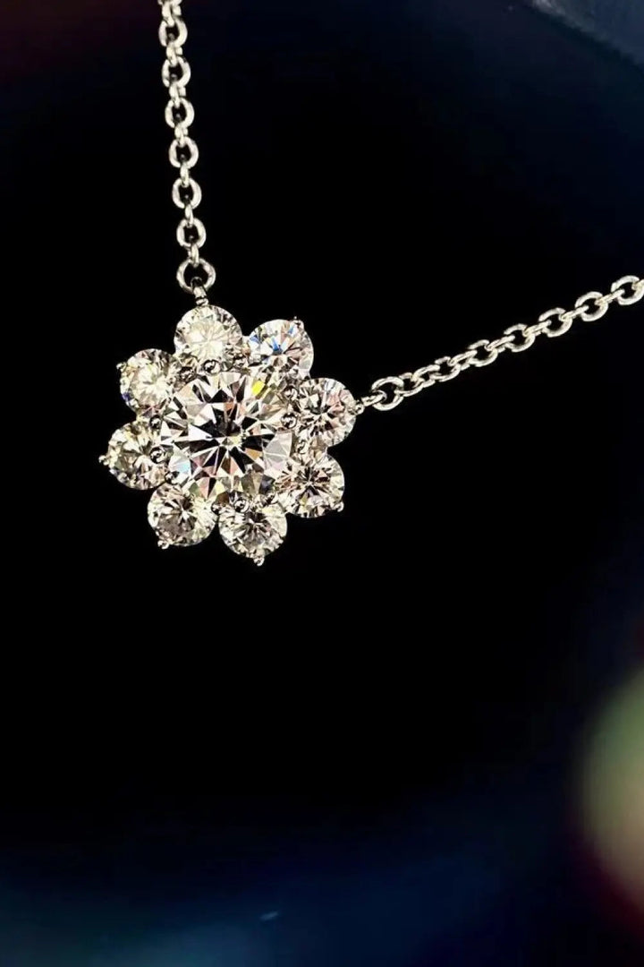 1 Carat Moissanite Floral Pendant Necklace LOVCIA