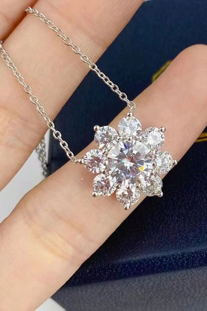 1 Carat Moissanite Floral Pendant Necklace LOVCIA