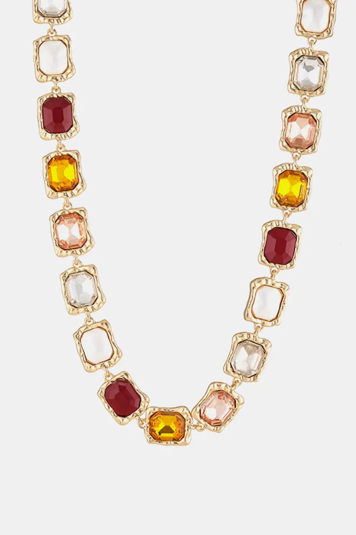 LOVCIA Glass Stone Alloy Necklace