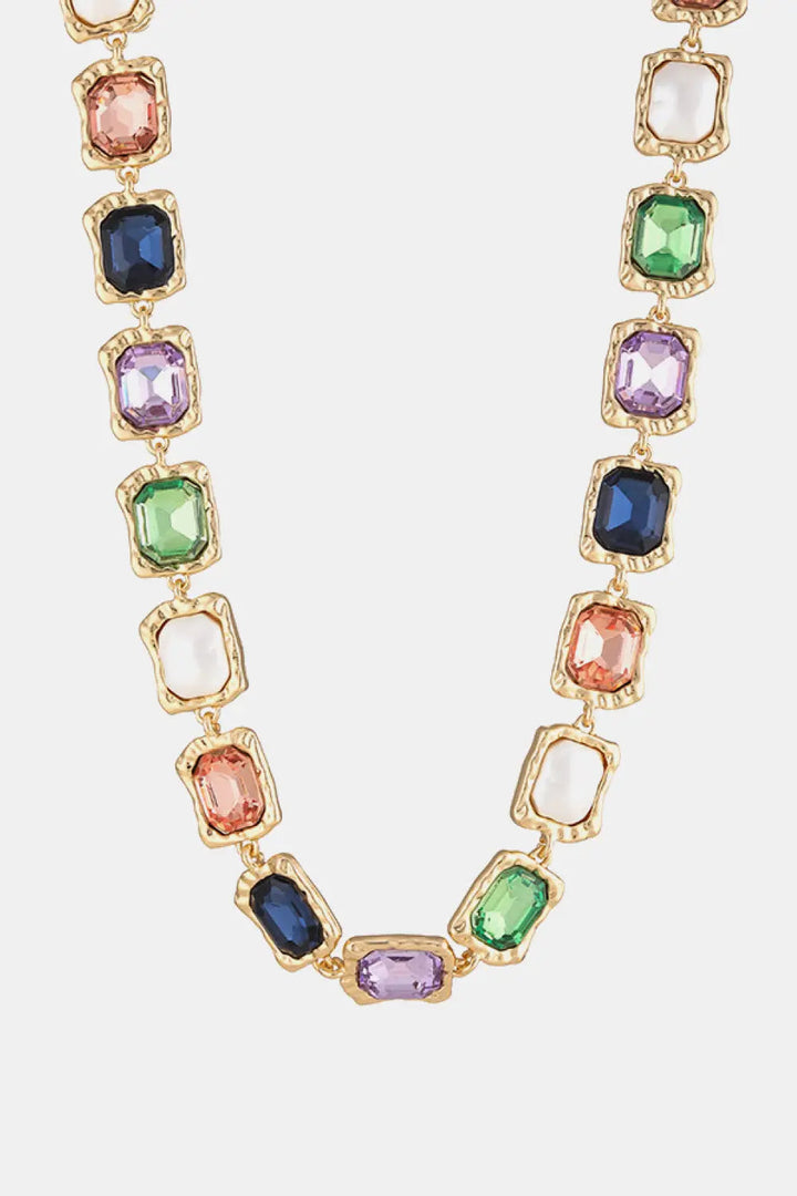 LOVCIA Glass Stone Alloy Necklace