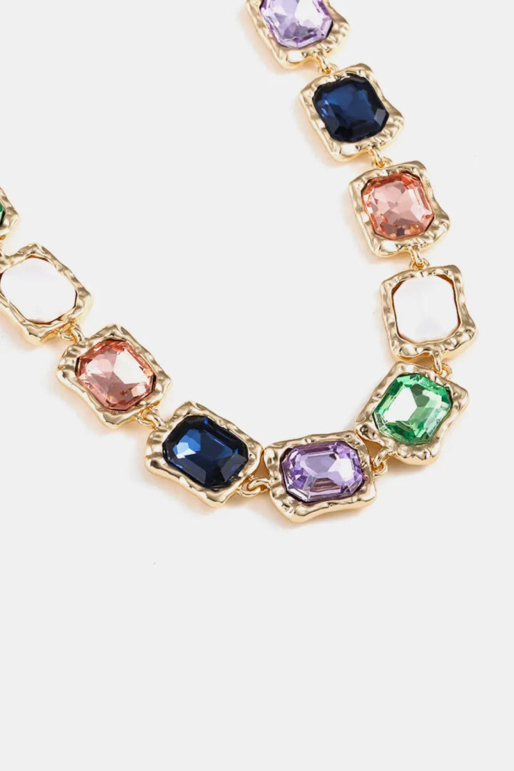 LOVCIA Glass Stone Alloy Necklace