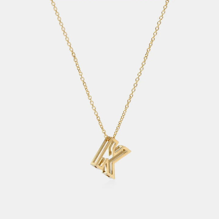 LOVCIA Stainless Steel Letter Pendant Necklace