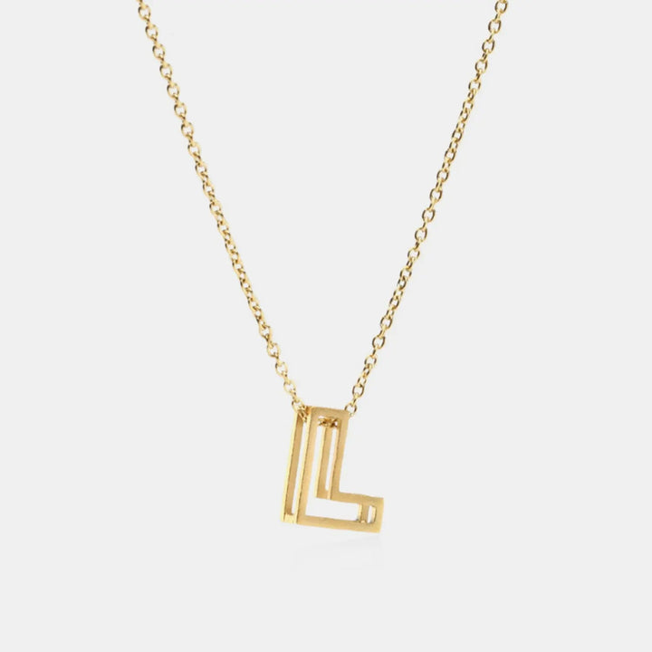 LOVCIA Stainless Steel Letter Pendant Necklace