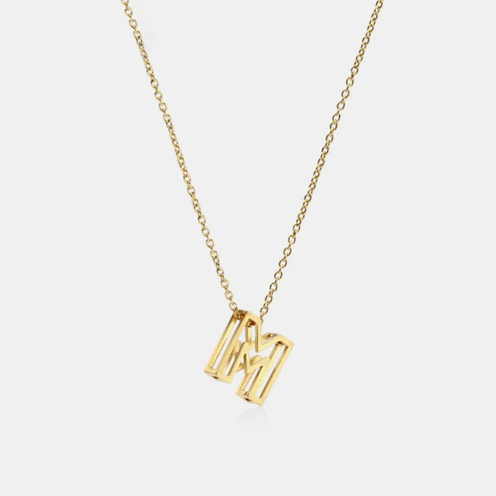 LOVCIA Stainless Steel Letter Pendant Necklace