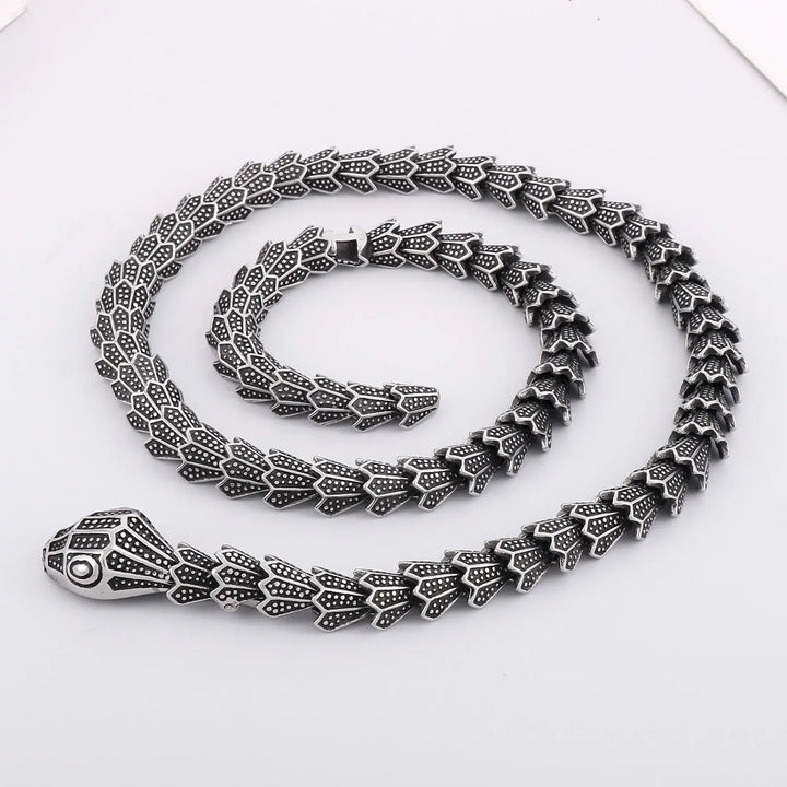 LOVCIA Stainless Steel Snake Shape Necklace