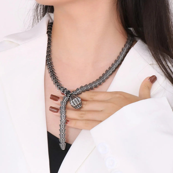 LOVCIA Stainless Steel Snake Shape Necklace