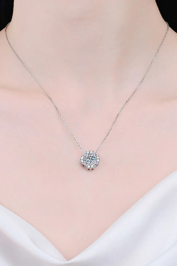 LOVCIA Geometric Moissanite Pendant Chain Necklace