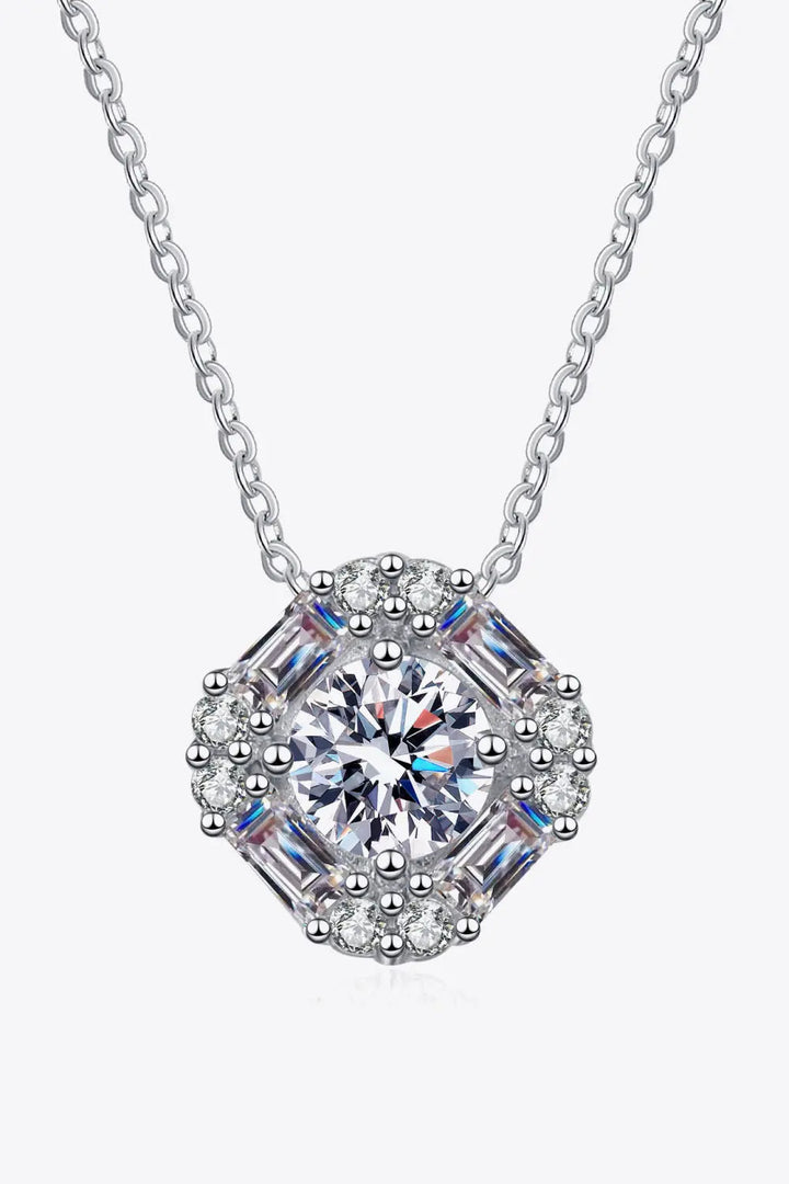 LOVCIA Geometric Moissanite Pendant Chain Necklace