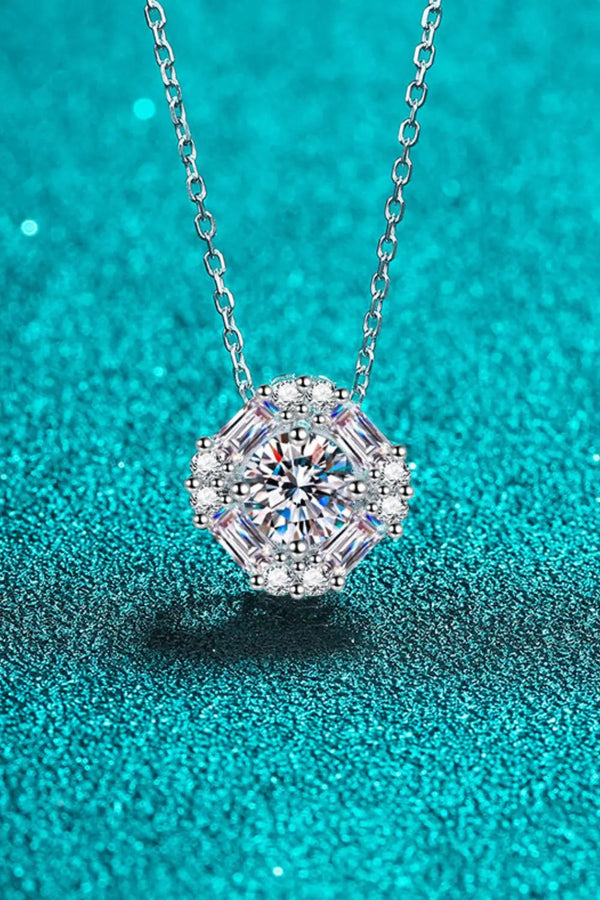 LOVCIA Geometric Moissanite Pendant Chain Necklace