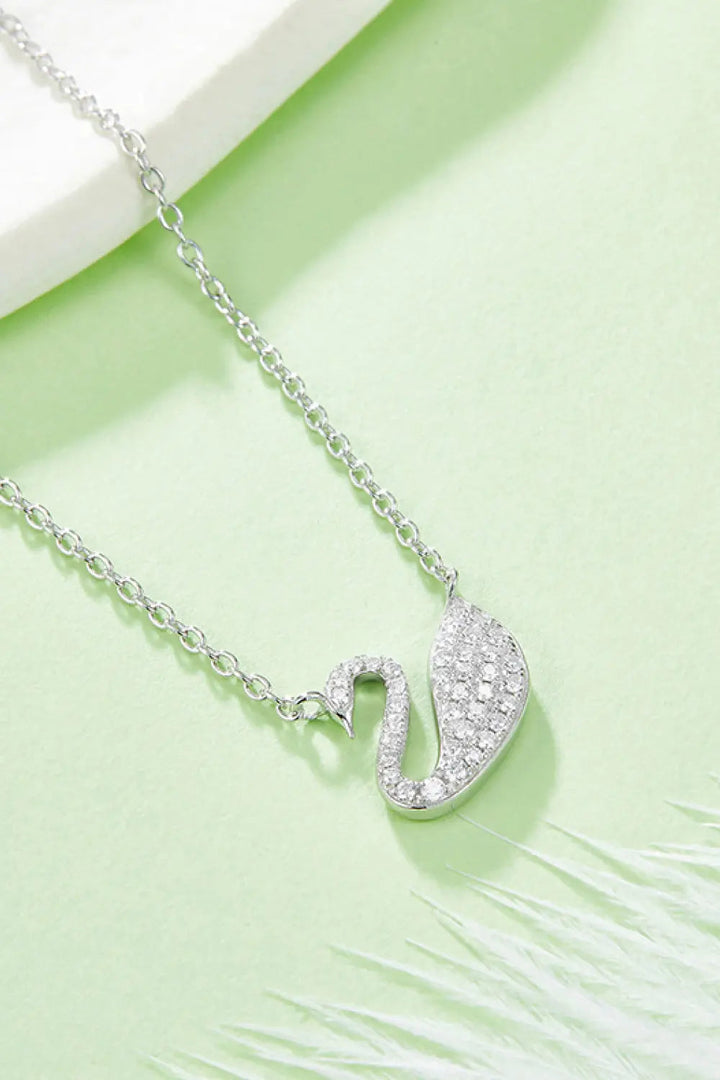 LOVCIA Moissanite Swan 925 Sterling Silver Necklace