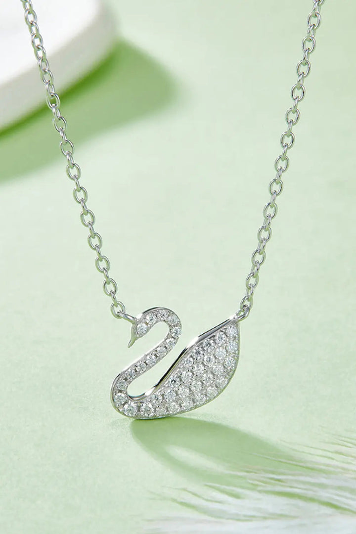 LOVCIA Moissanite Swan 925 Sterling Silver Necklace