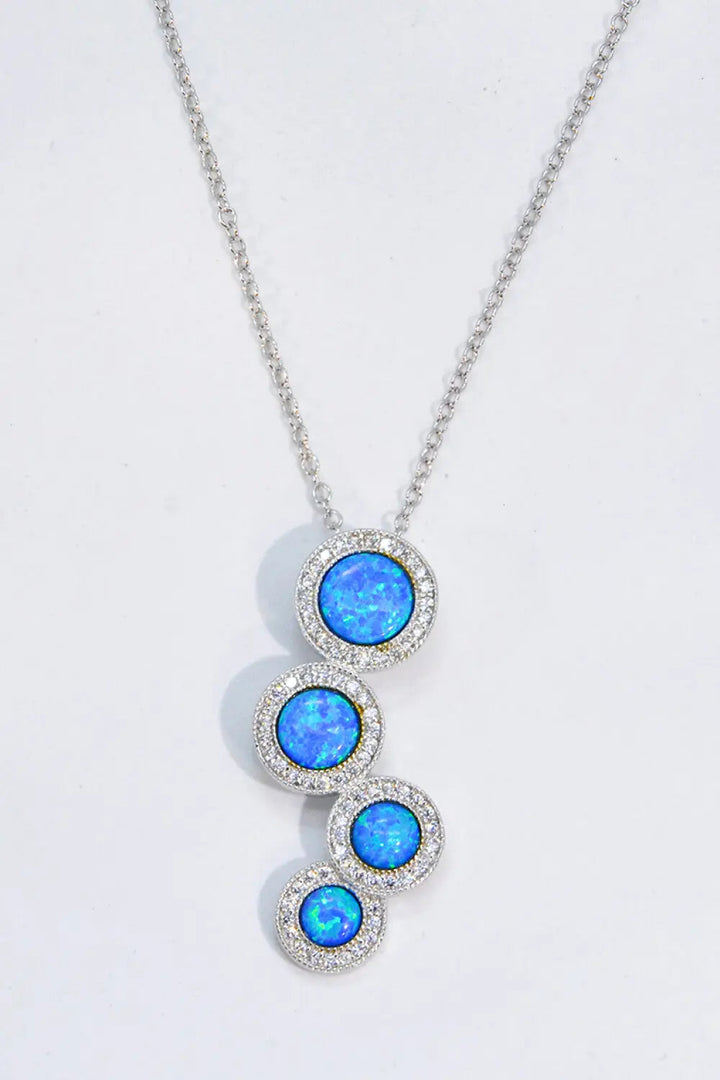 LOVCIA Opal Round Pendant Chain-Link Necklace