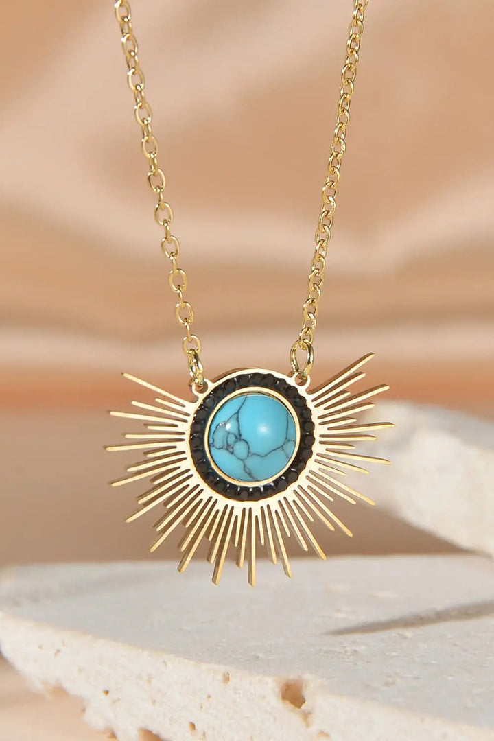 LOVCIA Turquoise 14K Gold Plated Pendant Necklace