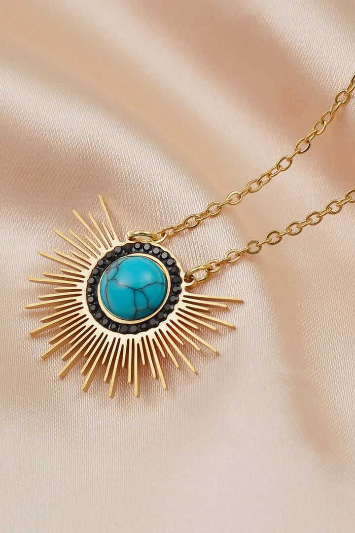 LOVCIA Turquoise 14K Gold Plated Pendant Necklace