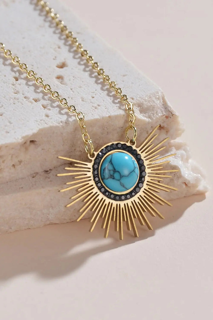 LOVCIA Turquoise 14K Gold Plated Pendant Necklace