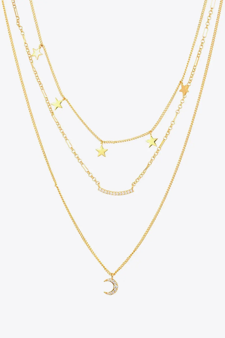 LOVCIA Star and Moon Pendant Necklace